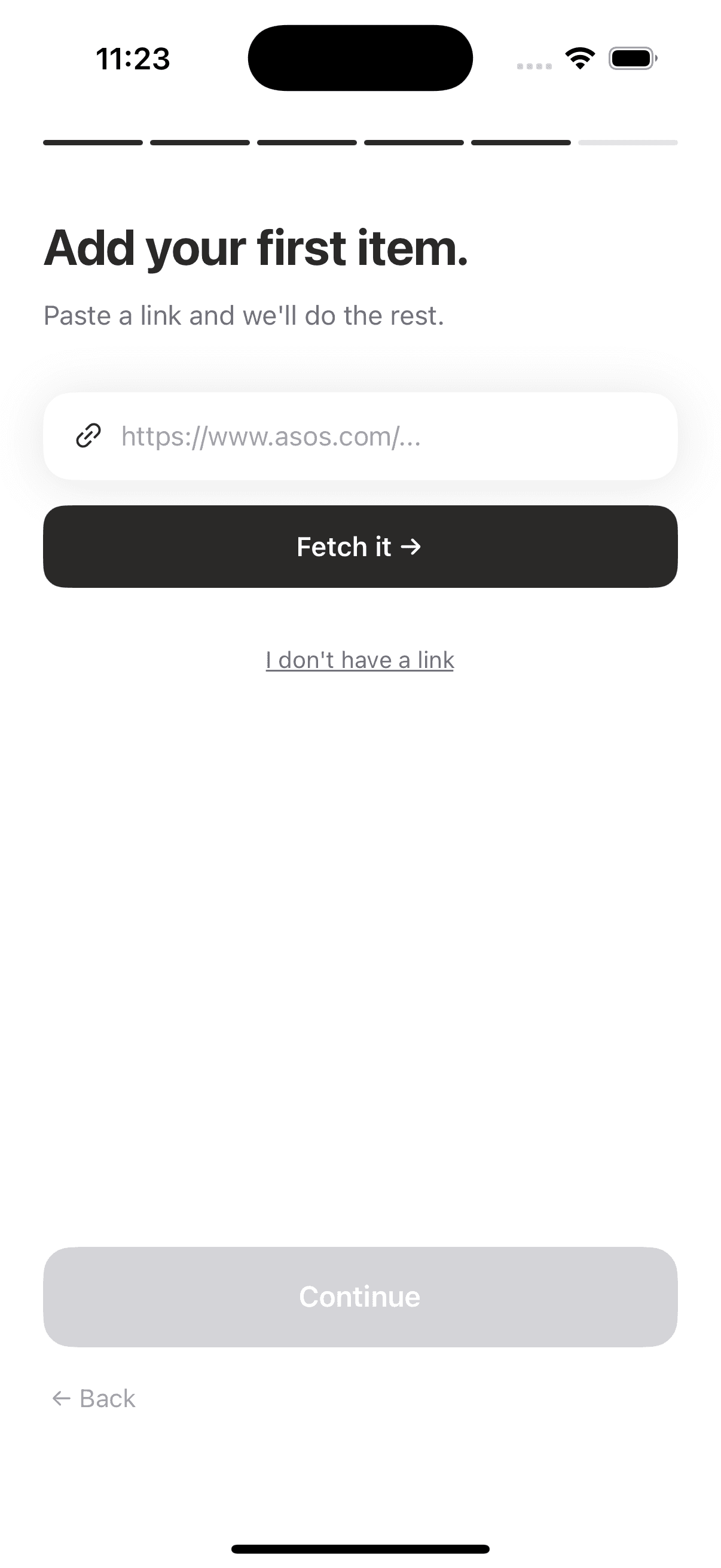 Pasting a product link to try on